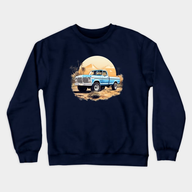 Ford Truck Vintage Highboy Design Blue Crewneck Sweatshirt by Kid Relic